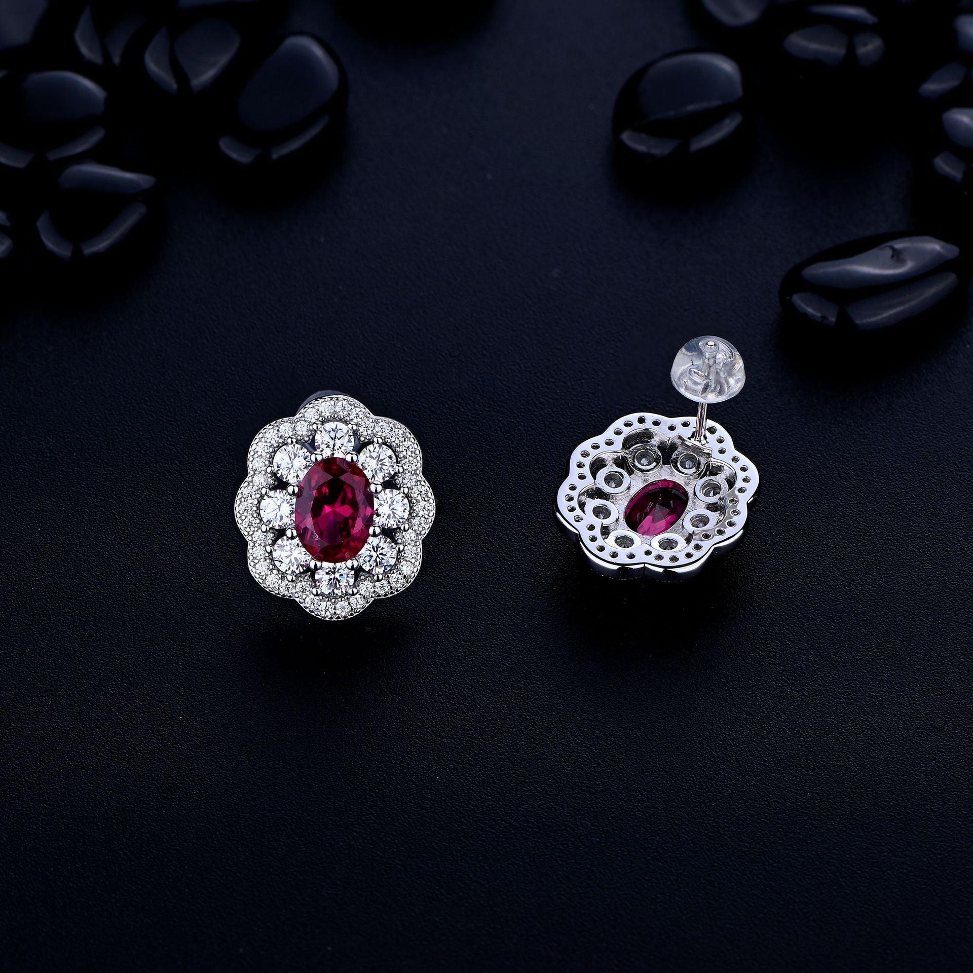 قرط ياقوتي أجوفEarringsمجوهرات ميون