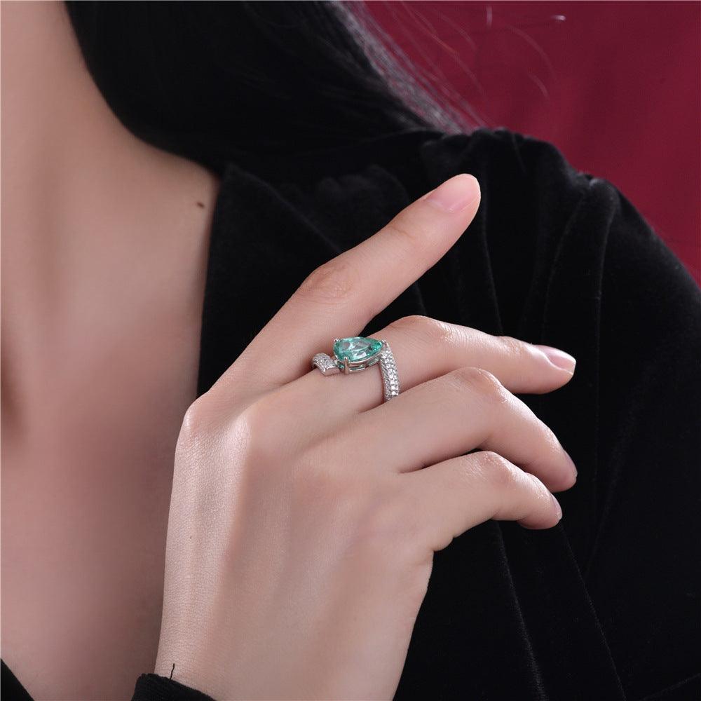 خاتم قطرة الماء الزمرديةRingsمجوهرات ميون