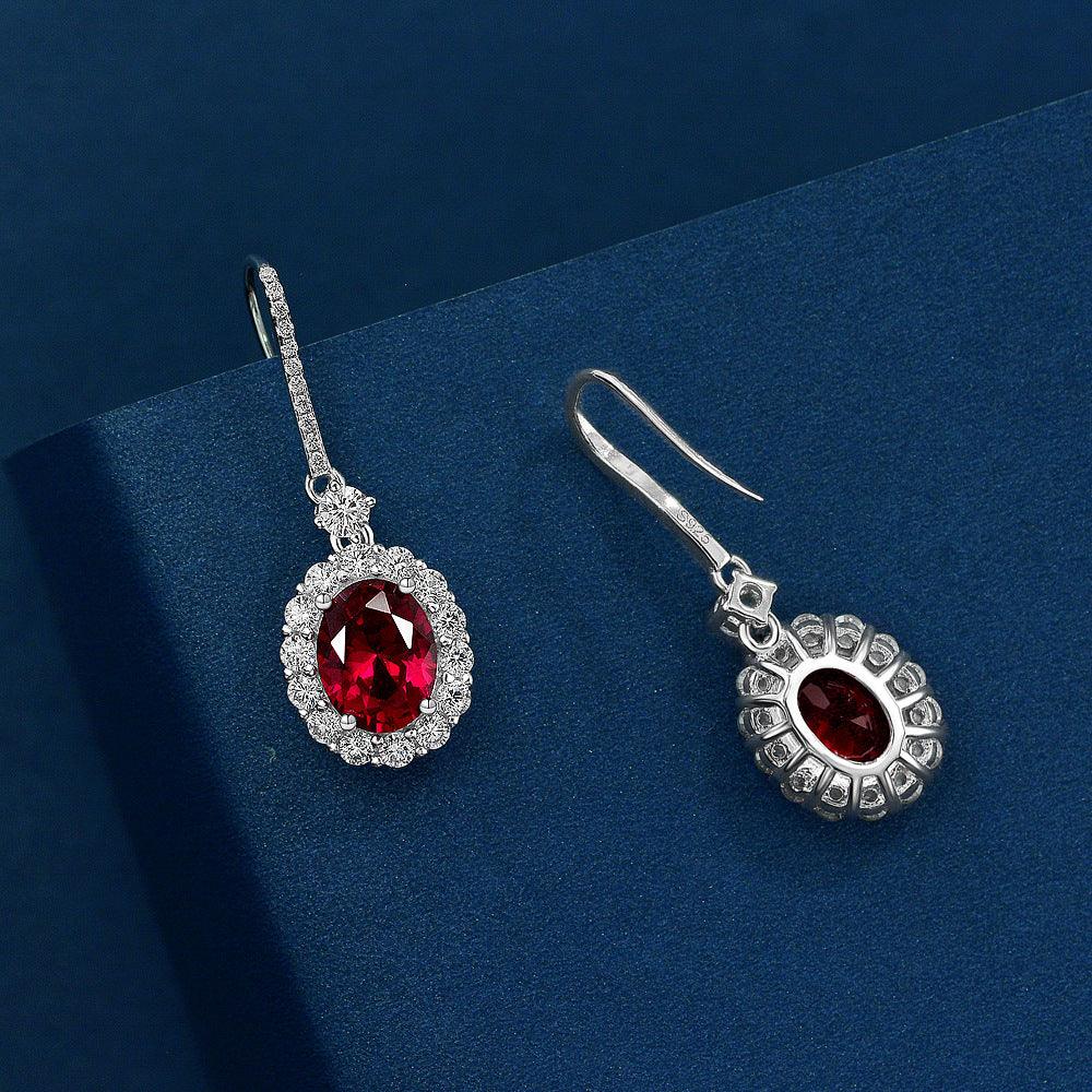 أقراط الياقوت بشكل بيضويEarringsمجوهرات ميون