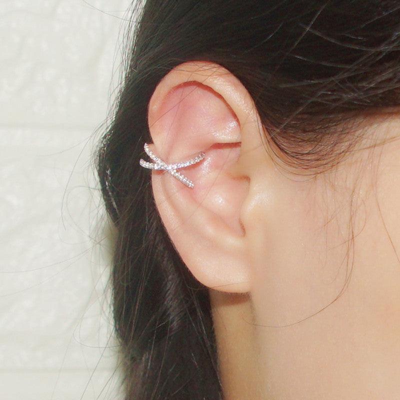 مشبك أذن بدون ثقب مرصع بالألماس قطعتينEarringsمجوهرات ميون