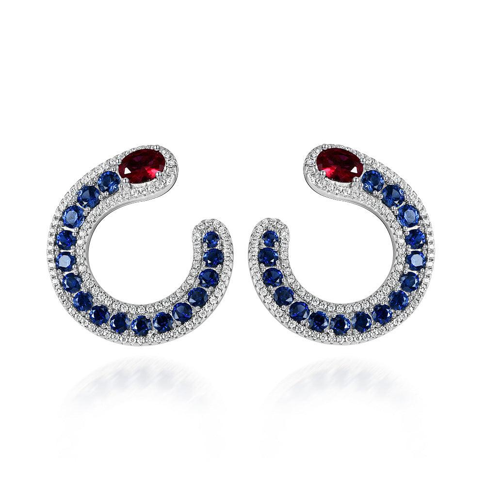 قرط فاخر فضة بشكل ثعبانEarringsمجوهرات ميون