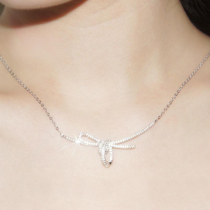 قلادة العقدة مرصع بالماس من الفضة الإسترلينيNecklaceمجوهرات ميون