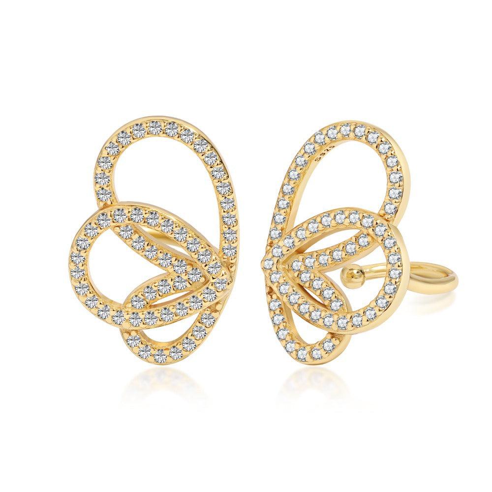 أقراط أجنحة الفراشة من الفضة الإسترليني مرصعةEarringsمجوهرات ميون