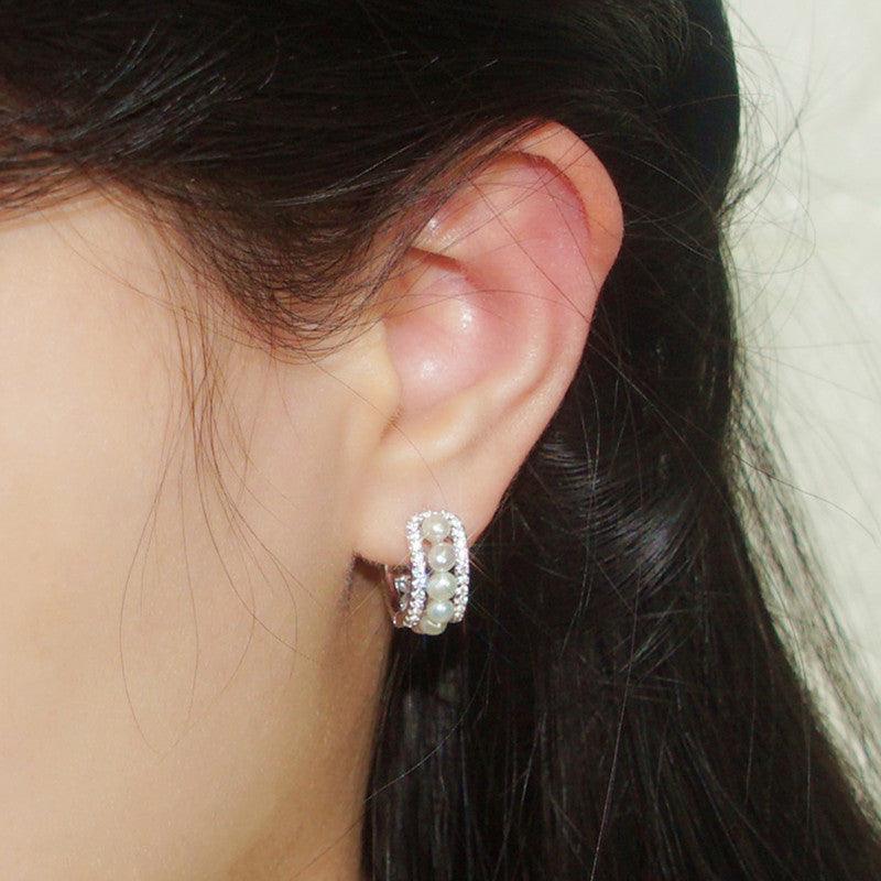 أقراط اللؤلؤ من الفضة الإسترلينيEarringsمجوهرات ميون