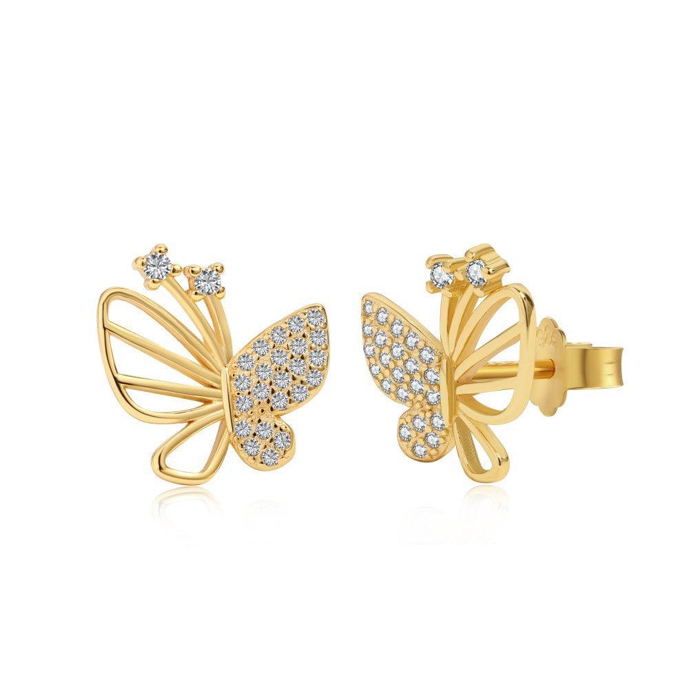 أقراط فراشة مايكرو الزركون الراقيةEarringsمجوهرات ميون