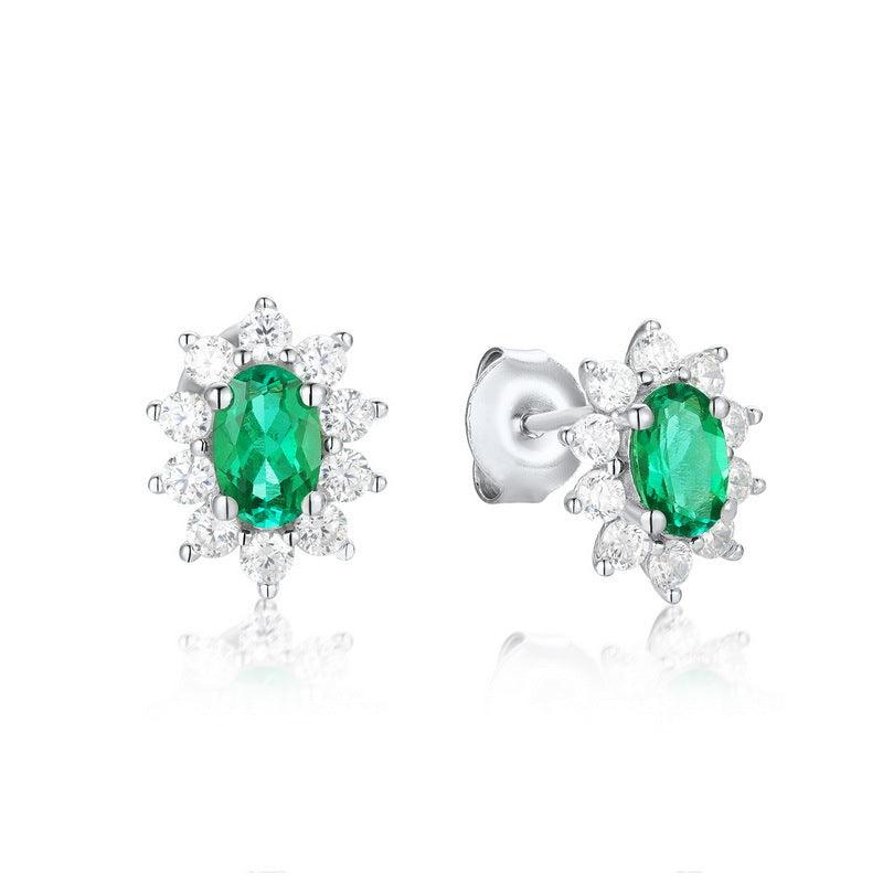 أقراط الزمرد الأنثوية تصميم رقيق أوروبيEarringsمجوهرات ميون
