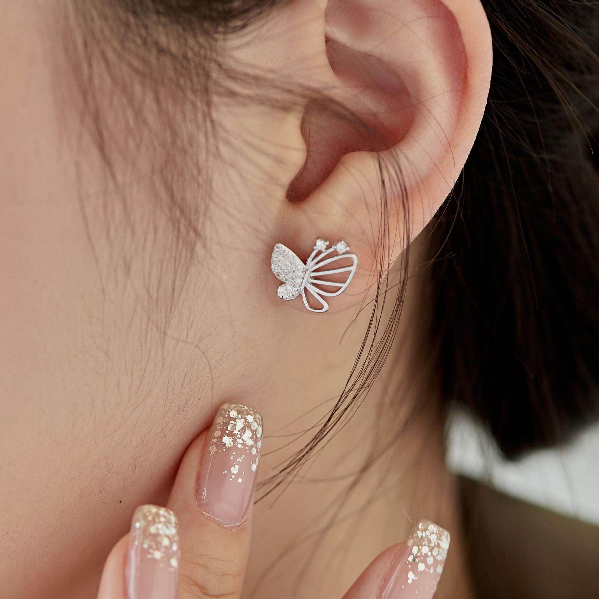 أقراط فراشة مايكرو الزركون الراقيةEarringsمجوهرات ميون