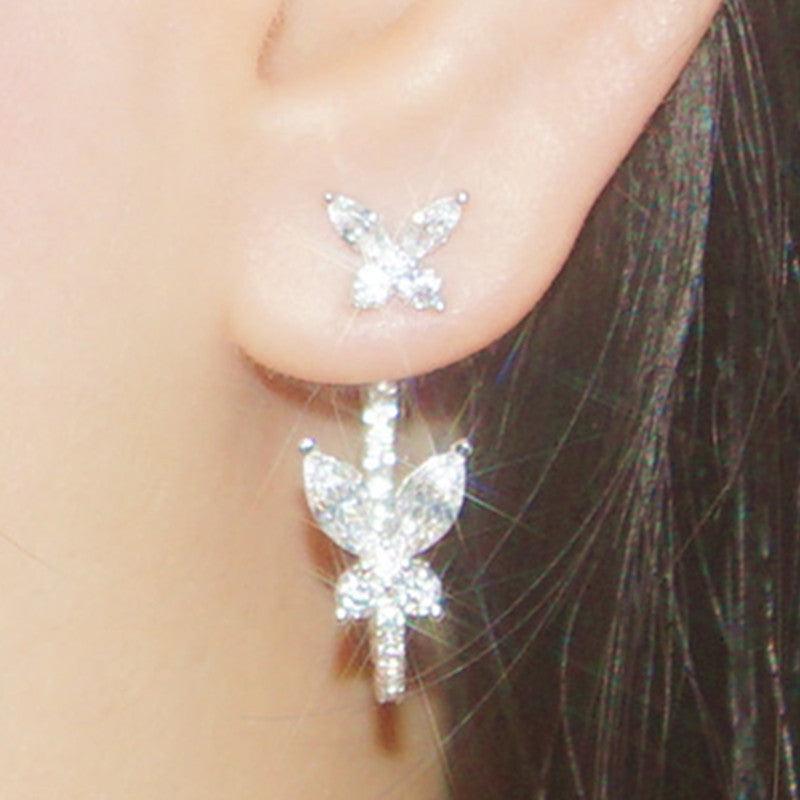 أقراط فراشة مرصع كريستال الماسEarringsمجوهرات ميون