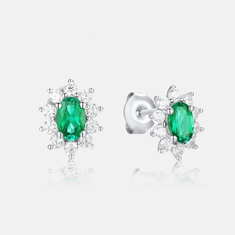 أقراط الزمرد الأنثوية تصميم رقيق أوروبيEarringsمجوهرات ميون