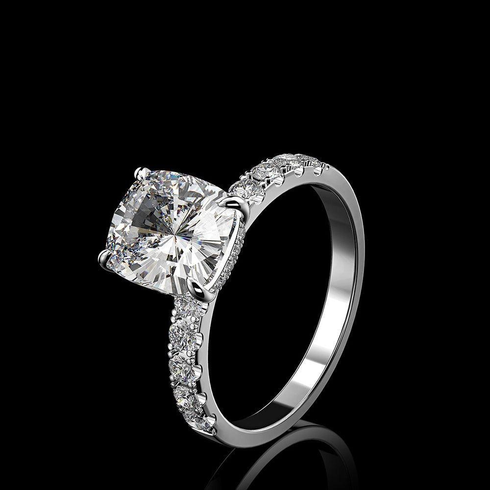 خاتم فضة الماس شكل مربعRingsمجوهرات ميون