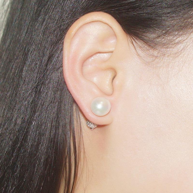 أقراط من الفضة الإسترليني أقراط مرصعة وبحجر لوْلوْEarringsمجوهرات ميون