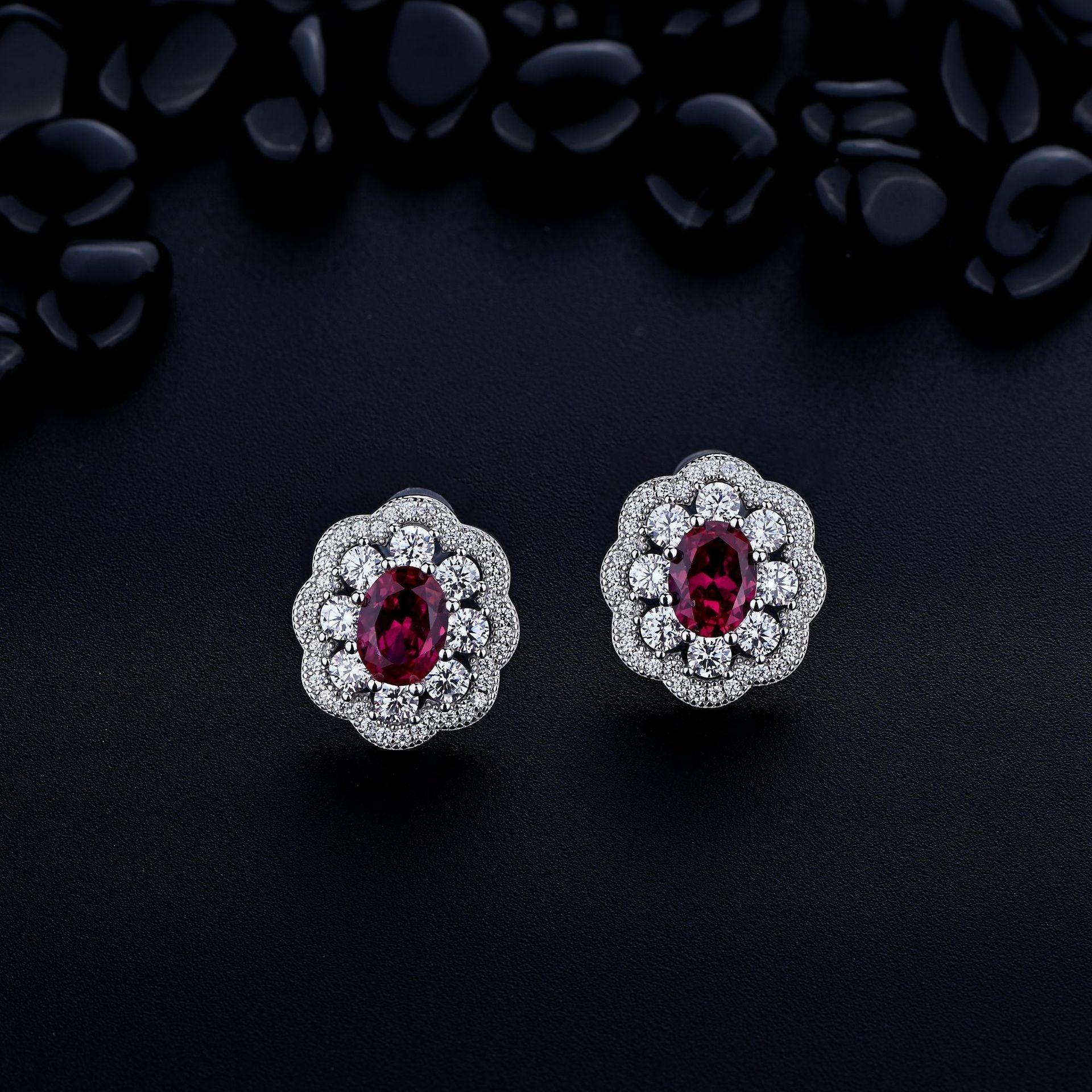 قرط ياقوتي أجوفEarringsمجوهرات ميون