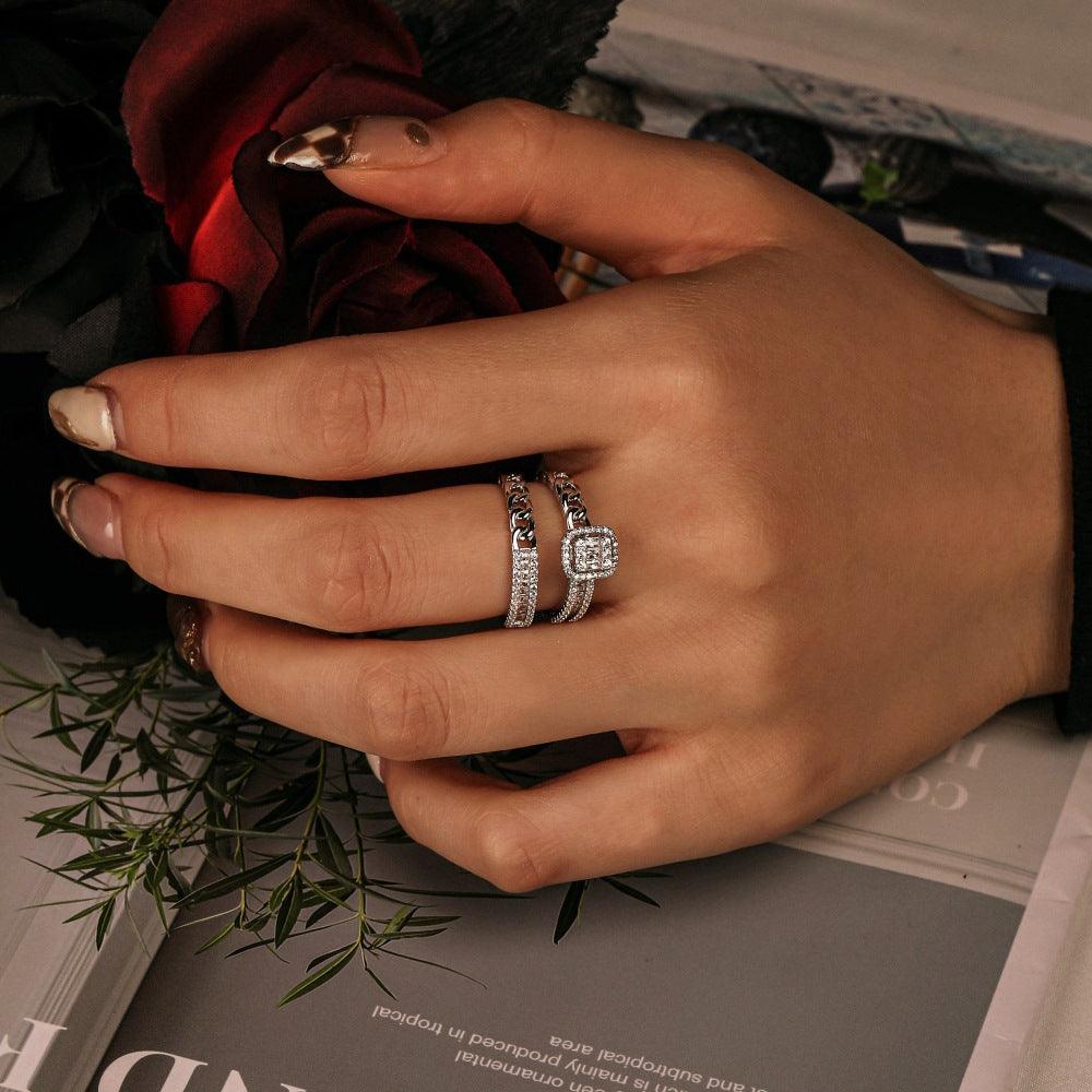 خاتم توينز مرصع كلاسيكيRingsمجوهرات ميون