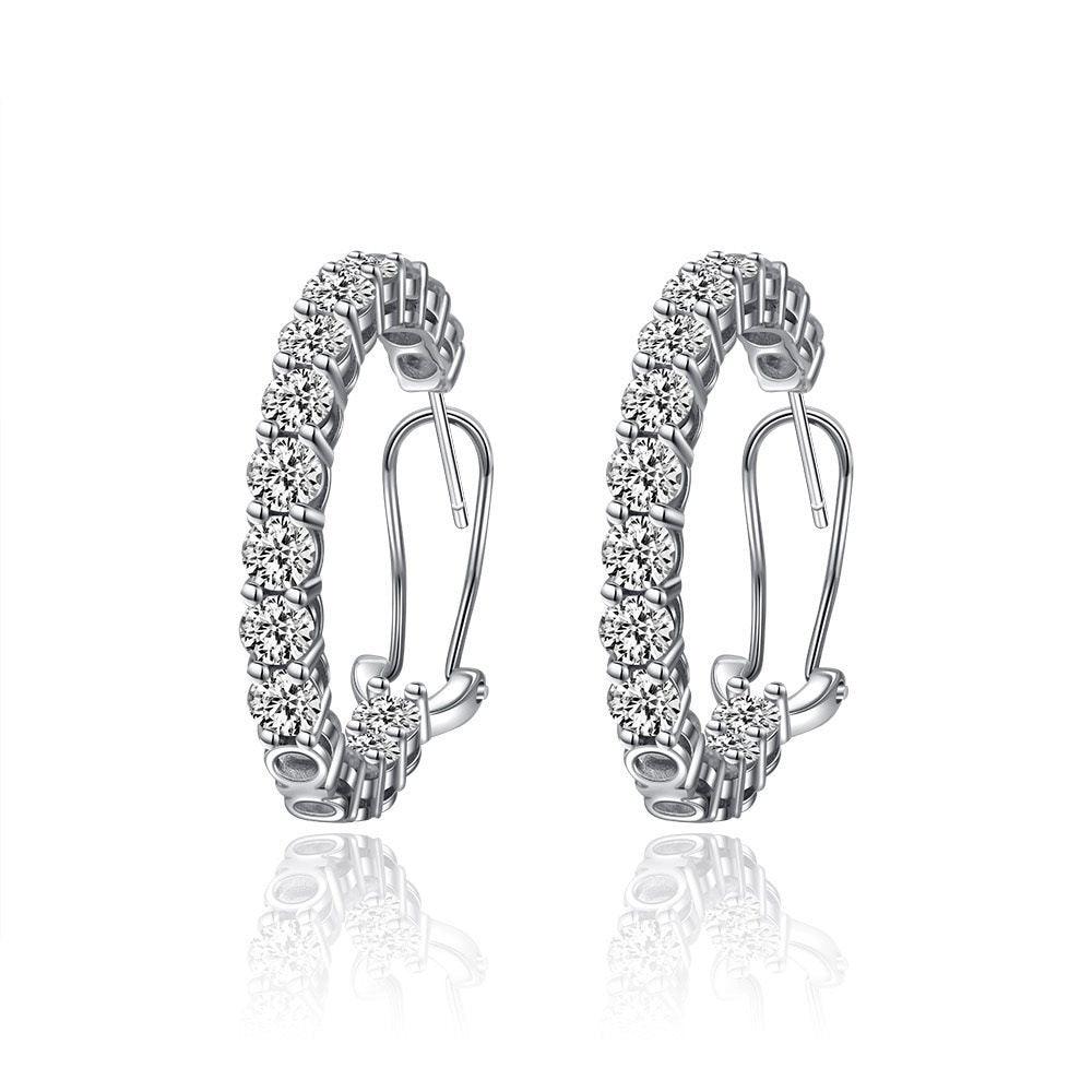 أقراط دائرية من الفضية الاسترليني مرصعEarringsمجوهرات ميون