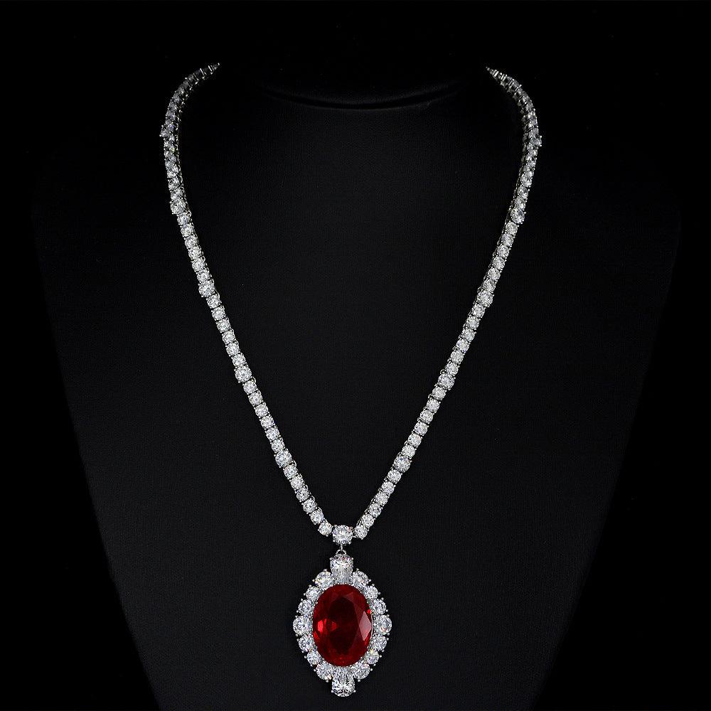 سلسال بيضوي ياقوتيNecklacesمجوهرات ميون