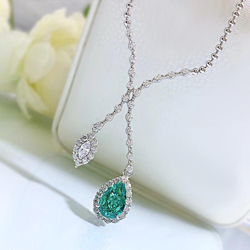 سلسلة الترقوة من البربيا 7 * 11 قلادة ماسيةNecklacesمجوهرات ميون