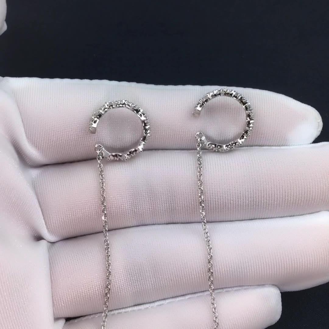 أقراط طويلة شكل موجة مائيةمرصع بالألماسEarringsمجوهرات ميون
