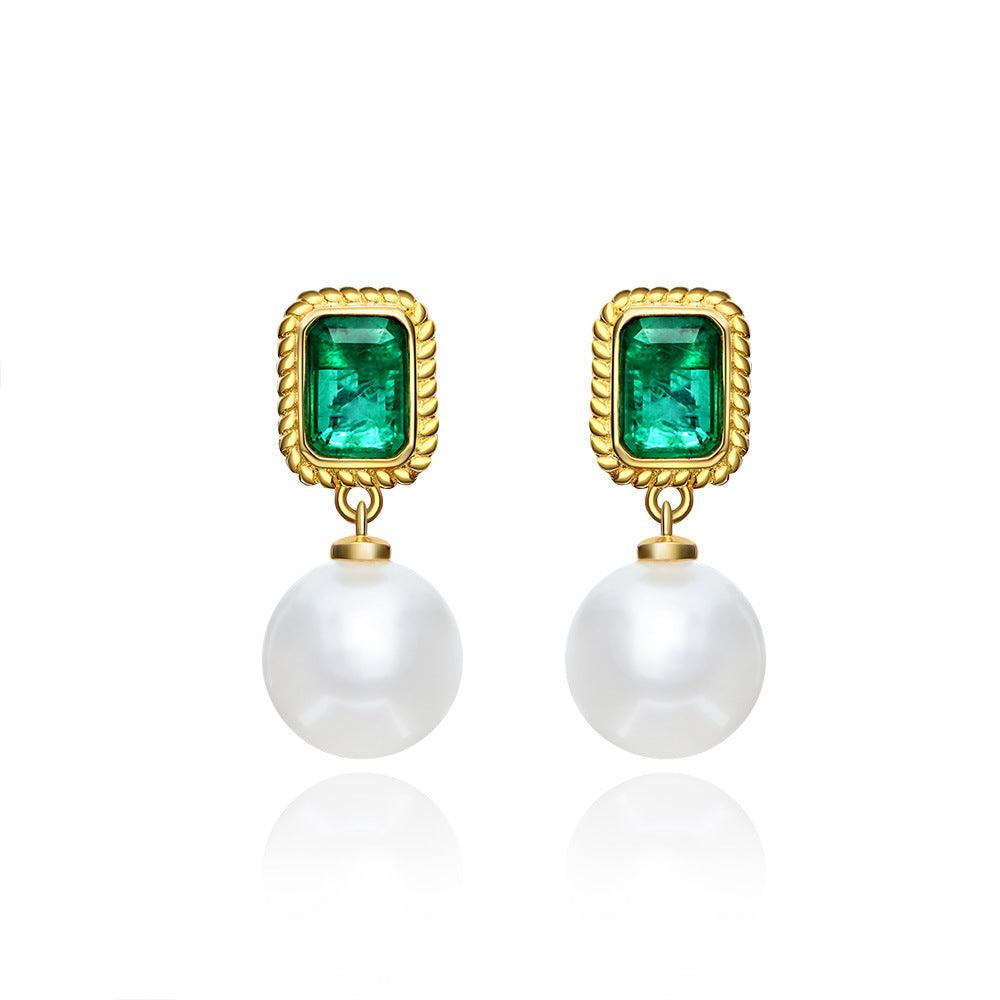 أقراط لؤلؤ الزمردEarringsمجوهرات ميون