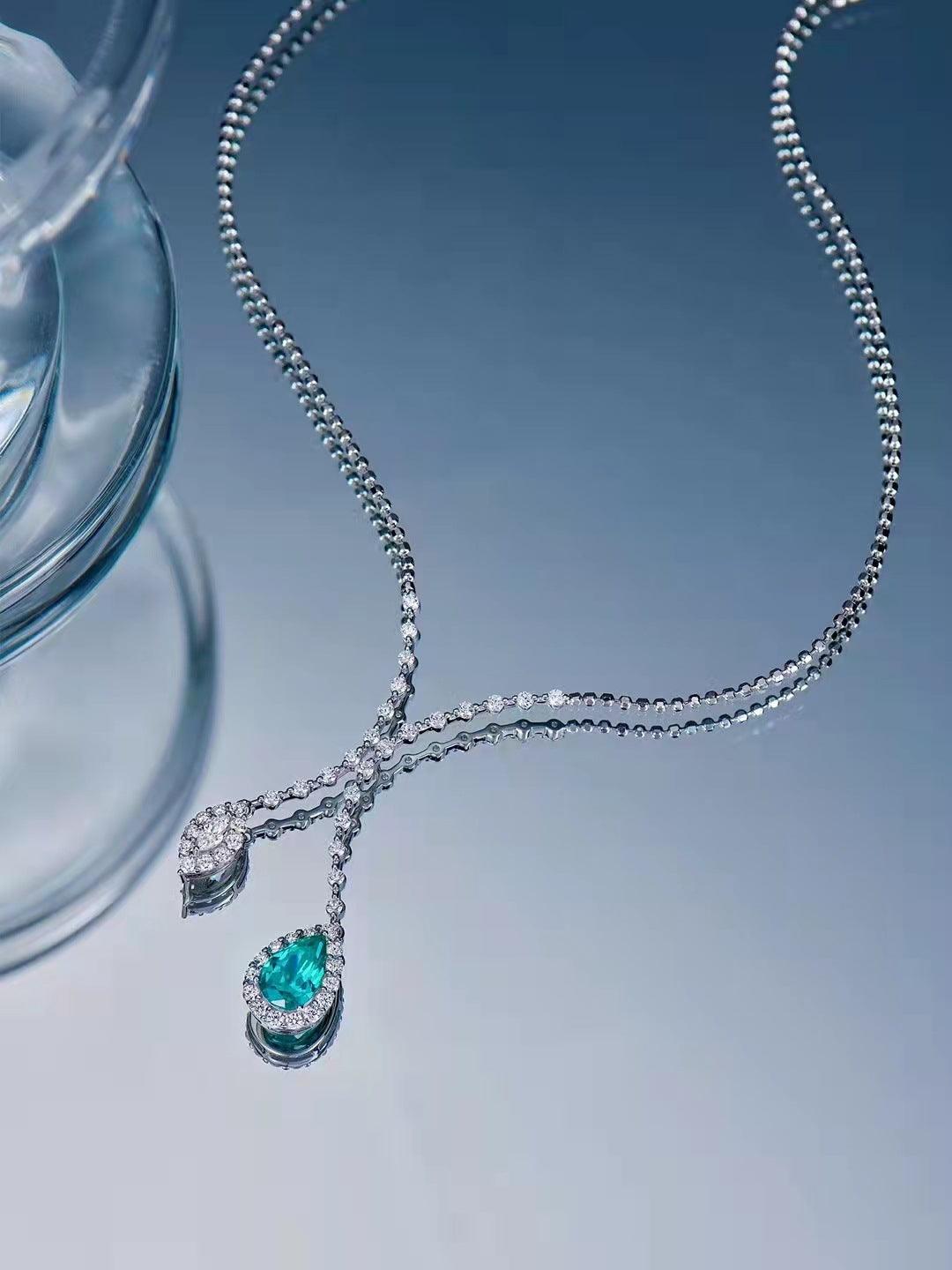 سلسلة الترقوة من البربيا 7 * 11 قلادة ماسيةNecklacesمجوهرات ميون