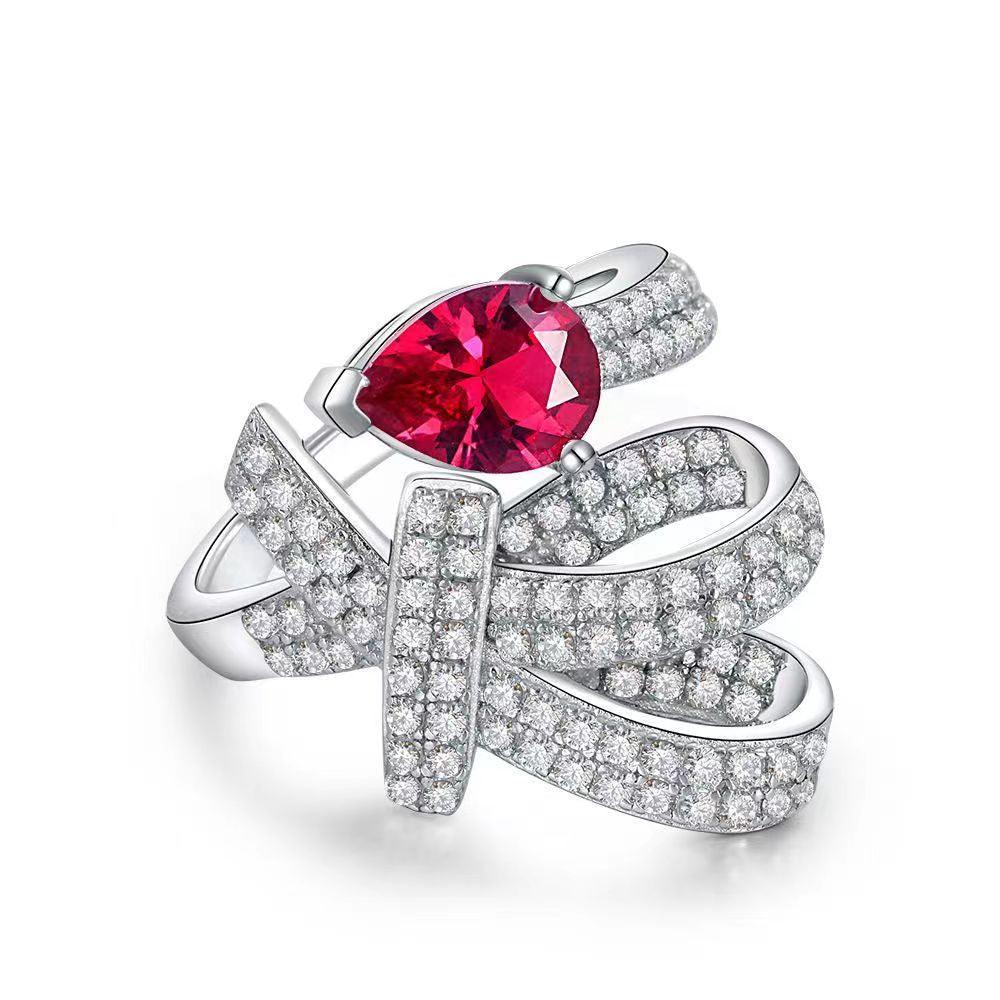 خاتم الماسي قطرة الماء روبيRingsمجوهرات ميون